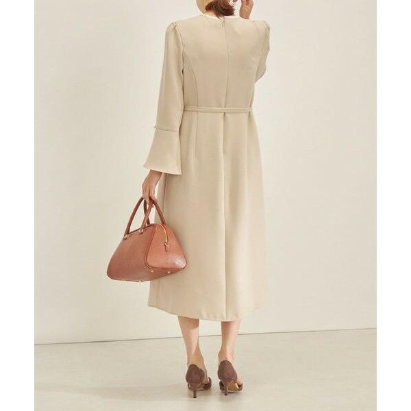 SHIPS for women / シップスウィメン 〈手洗い可能〉パールモチーフ デザイン スリーブ フレア ワンピース◇ ポリエステル100%，