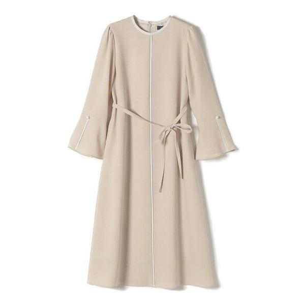 SHIPS for women / シップスウィメン 〈手洗い可能〉パールモチーフ デザイン スリーブ フレア ワンピース◇ ポリエステル100%，