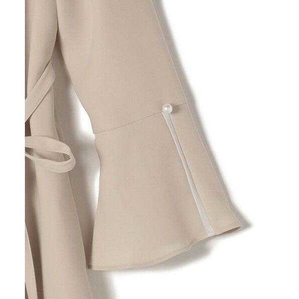 SHIPS for women / シップスウィメン 〈手洗い可能〉パールモチーフ デザイン スリーブ フレア ワンピース◇ ポリエステル100%，