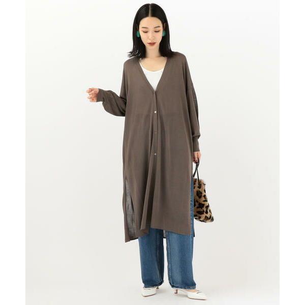【SHIPS】ロングカーディガン SHIPS for women / シップスウィメン シアーロングカーディガン SHIPS