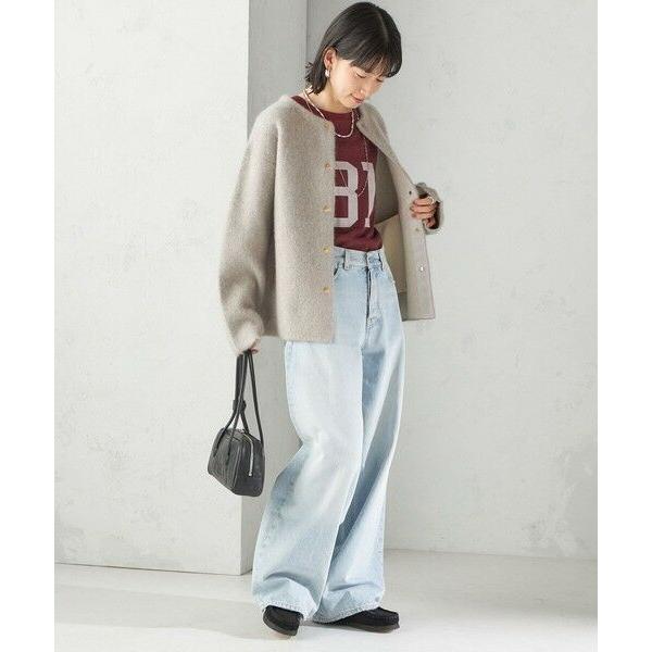 SHIPS（シップス） フォックス ブレンド ノーカラー ニット コート