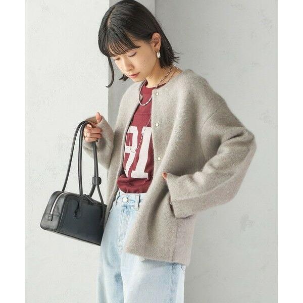 SHIPS（シップス） フォックス ブレンド ノーカラー ニット コート