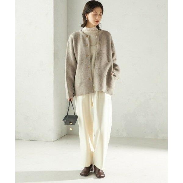 SHIPS（シップス） フォックス ブレンド ノーカラー ニット コート