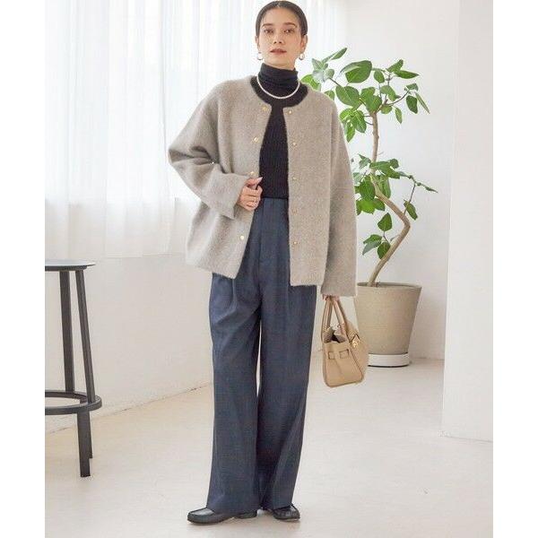 SHIPS（シップス） フォックス ブレンド ノーカラー ニット コート