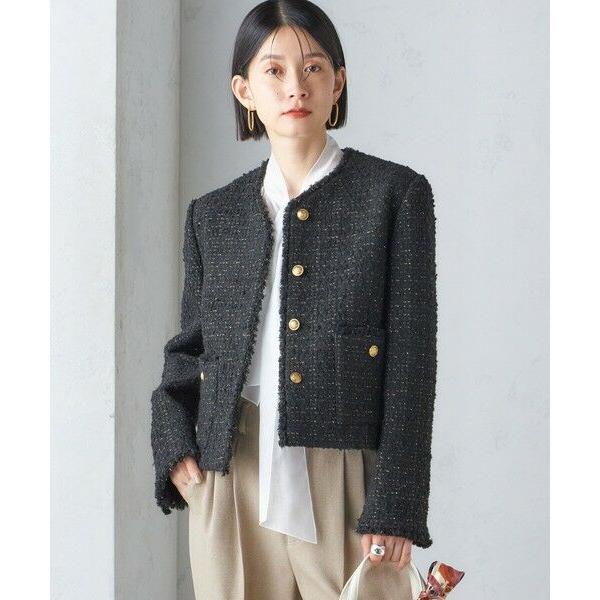 シップス　GIOLICA ツイード ジャケット 36 SHIPS（シップス） GIOLICA: ツイード ノーカラー ジャケット