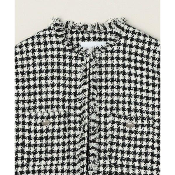 quaranciel SHIPS ファンシー ツイード ノーカラー ジャケット SHIPS for women / シップスウィメン quaranciel: チェック