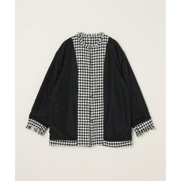 quaranciel SHIPS ファンシー ツイード ノーカラー ジャケット セール】 quaranciel: チェック ファンシー ツイード ノーカラー