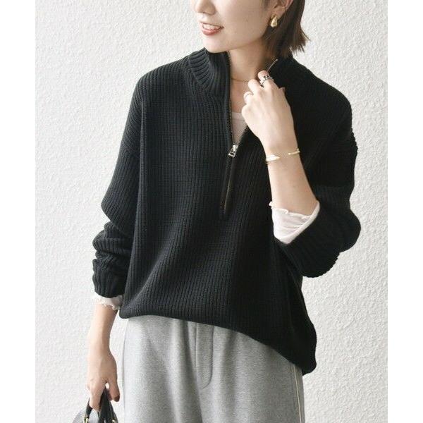 SHIPS（シップス） SHIPS any:〈手洗い可能〉ハーフジップ 畦編み