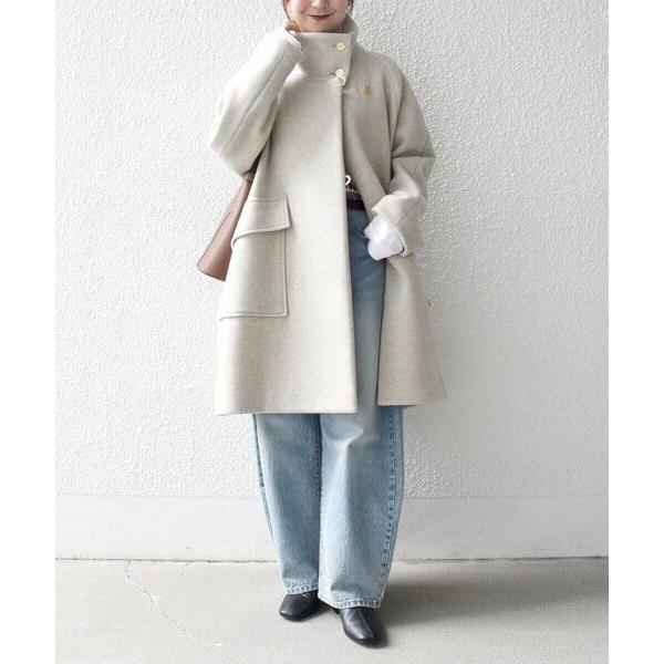 美品　シップス　ミドルコート SHIPS（シップス） SHIPS any: カシミヤ ミックス スタンドカラー