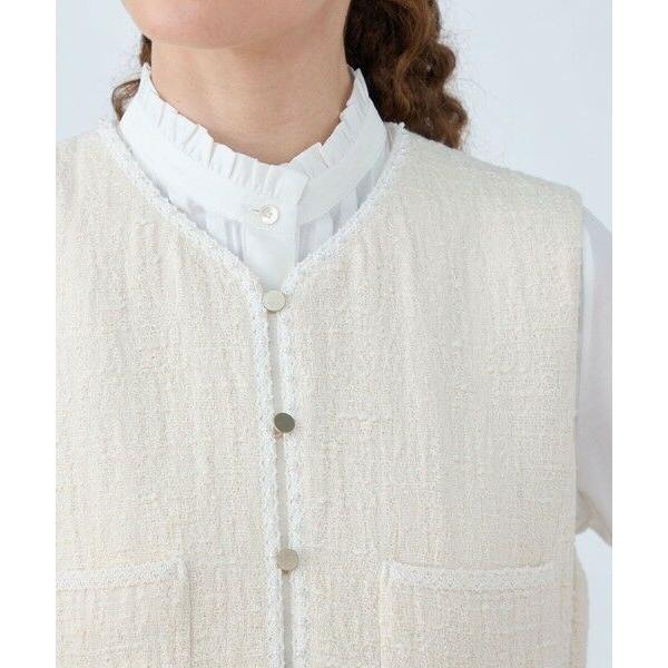 TOMORROWLAND（トゥモローランド） スラブコットンツイード Vクルー