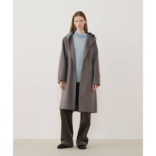 TOMORROWLAND フード付きグレーロングコート TOMORROWLAND フード付きライトグレーロングコート フリーサイズ