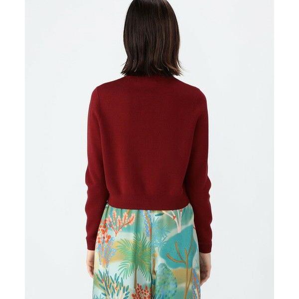 新品CABaN コットンカシミヤ クルーネックカーディガンボルドーXS