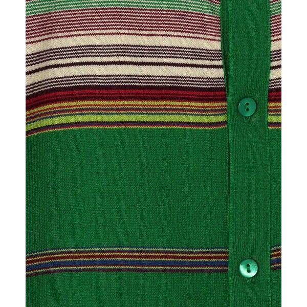 トゥモローランド .B カットソー 七分袖 ウール混 シルク 緑 マルチカラー GREEN TWEED ハーフスリーブプルオーバー | TOMORROWLAND .B