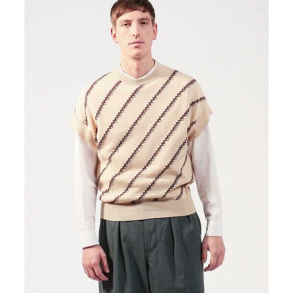 TOMORROWLAND / トゥモローランド ダイアゴナルボーダー クルーネック