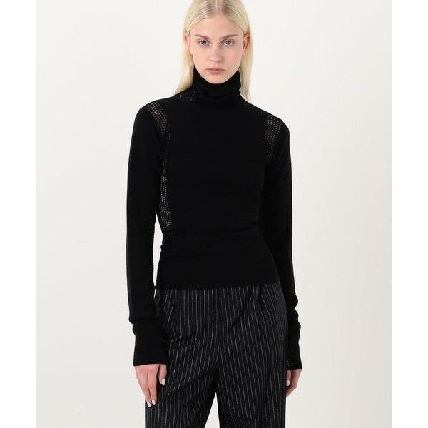 TOMORROWLAND / トゥモローランド diotima Merino Mesh Stripe メッシュコンビ タートルネックニットの画像