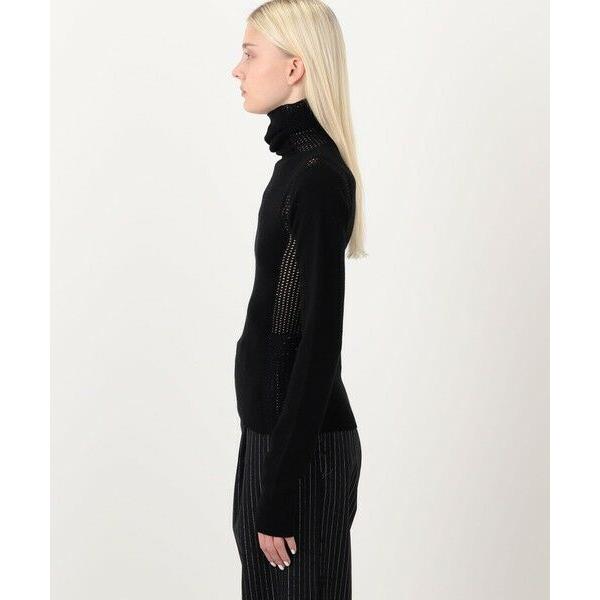 TOMORROWLAND / トゥモローランド diotima Merino Mesh Stripe メッシュコンビ タートルネックニットの画像