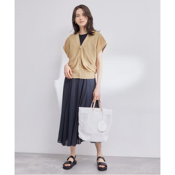 【未使用タグ付】ロペ ペーパーヤーンミドルゲージイミテーションパールベスト ROPÉ(ロペ) / ペーパーヤーンミドルゲージイミテーションパール