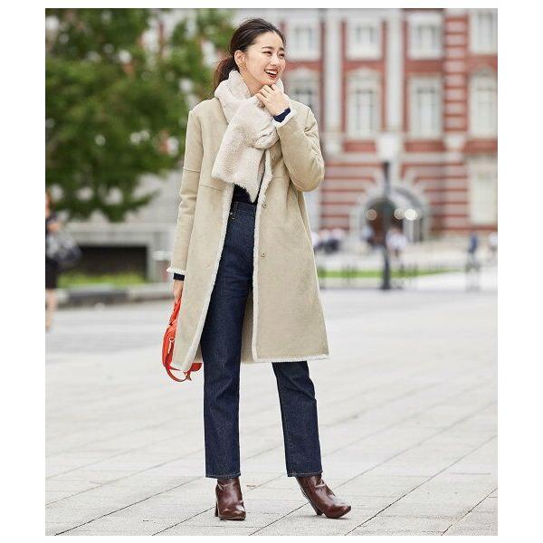 Rope ロペ 2way ティペット付きリバーシブルフェイクムートン