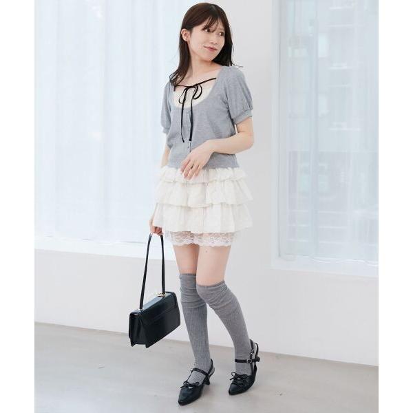 アニュアンス anuans ドットジャガードコクーンタイトスカート （IVORY