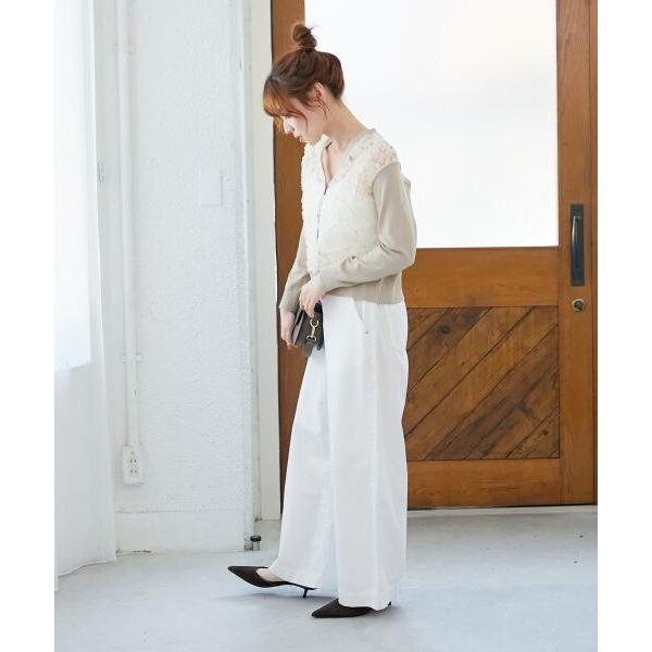 【新品未使用】le.coeur blanc チュール刺繍Vネックカーディガン le.coeur blanc｜《WEB限定アイテム》チュール刺繍Vネック