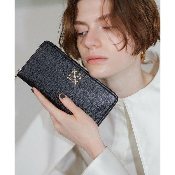 russet（ラシット） モノグラムプレートラウンドジップウォレット