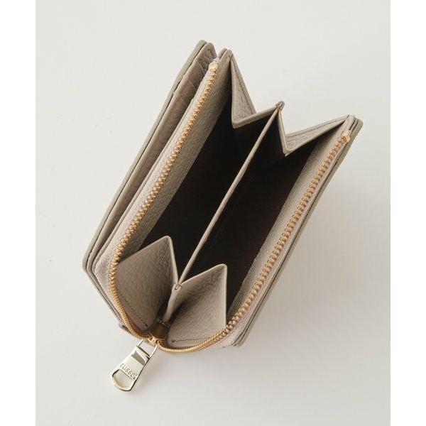 【未使用級】ラシット　モノグラムプレートハーフウォレット　折り財布　グレー russet / ラシット モノグラムプレートハーフウォレット