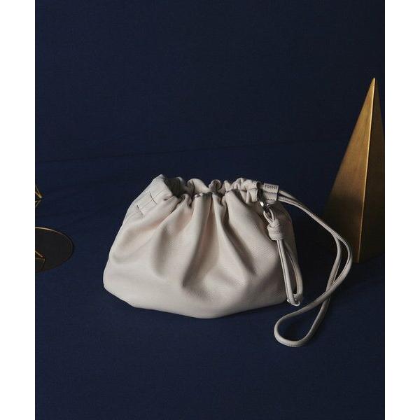 russet ラシット　4way レザー　巾着ショルダーバッグ　グレージュ russet / ラシット 【名品】4WAYレザー巾着ショルダーバッグ