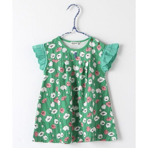 Rag Mart ラグマート フリル袖アートプリントワンピース