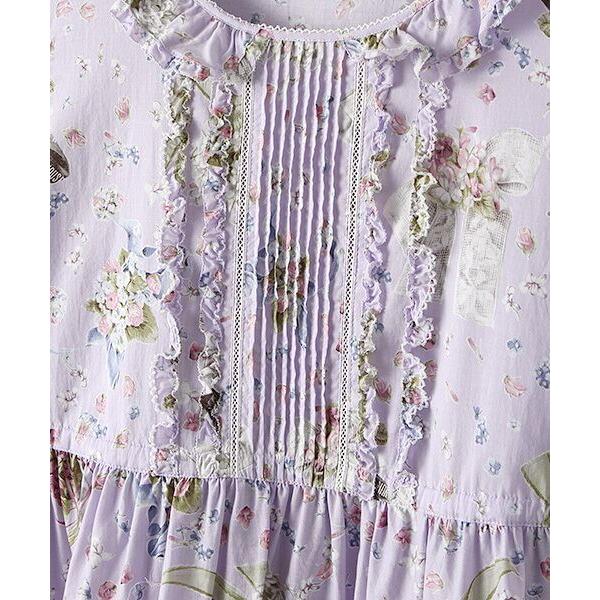 無料配送 未使用 PINK HOUSE 染花とリボンのまどいプリントミディ