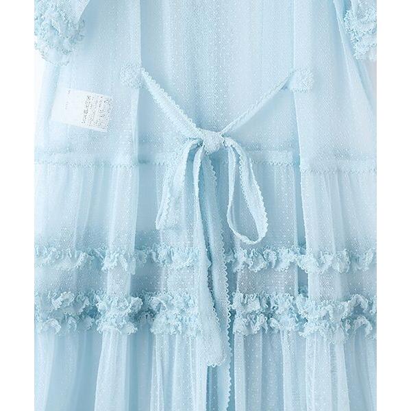 信憑PINK HOUSE ピンクハウス ドットチュールフリルチュニックブラウス