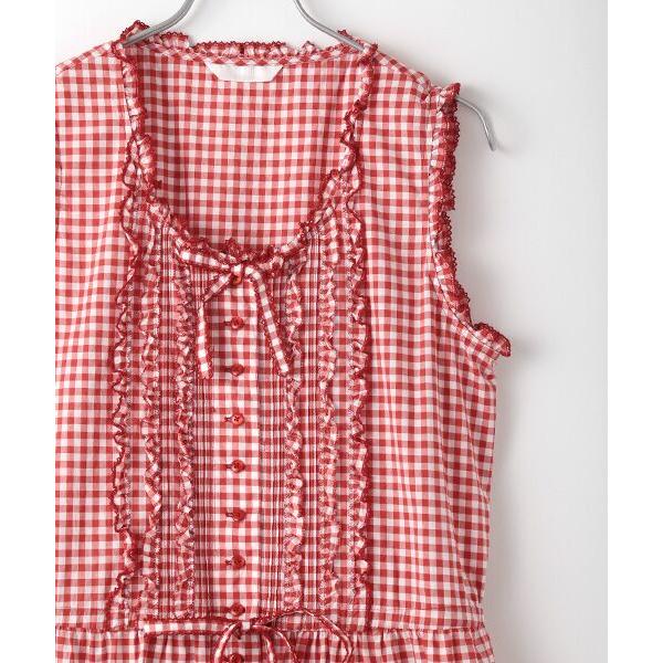 PINK HOUSE / ピンクハウス ギンガムチェックノースリーブワンピース  