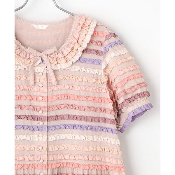 PINK HOUSE（ピンクハウス） ミックスフリル使いワンピース