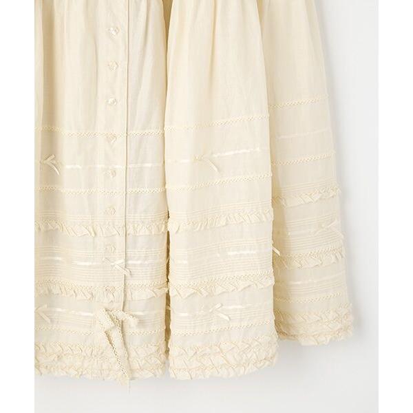 PINK HOUSE / ピンクハウス リボン＆フリル使いローンミディ