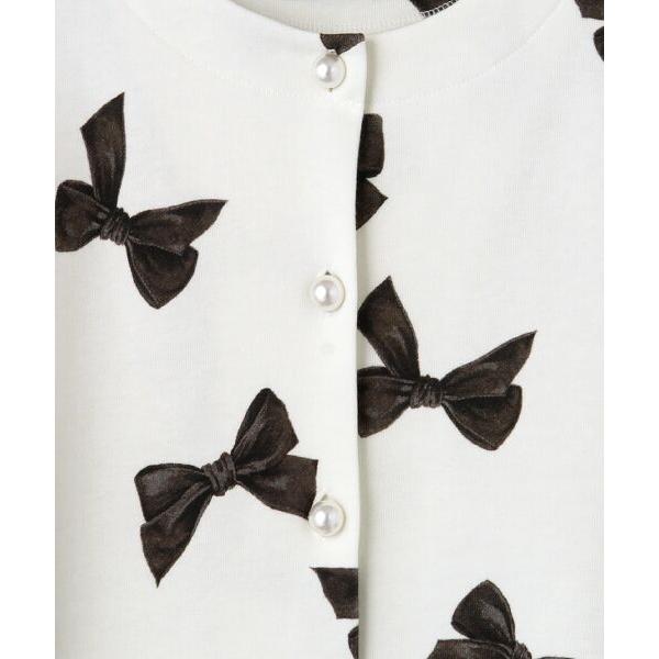 PINK HOUSE / ベルベットリボンスウェットカーディガン/シルク/NVY/総柄/A2133UCD576 PINK HOUSE / ピンクハウス ベルベットリボンプリントスウェット