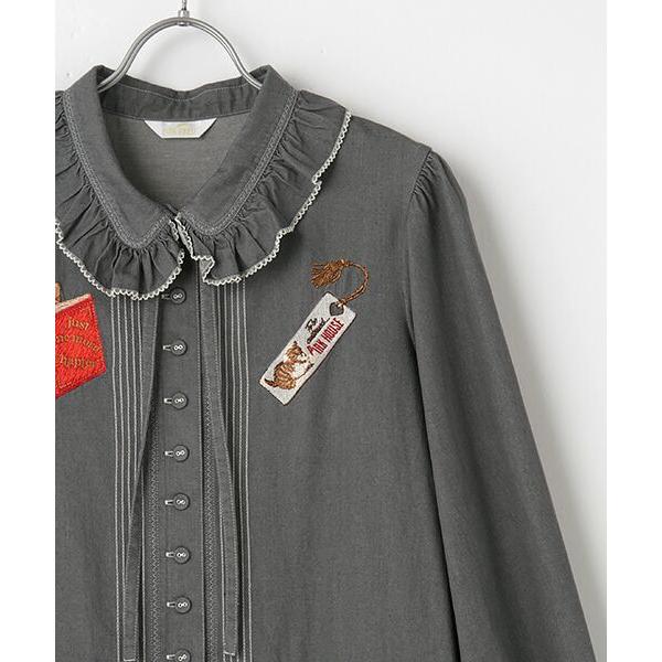 PINK HOUSE / ピンクハウス 書斎の猫たち刺繍入りデニムワンピース  