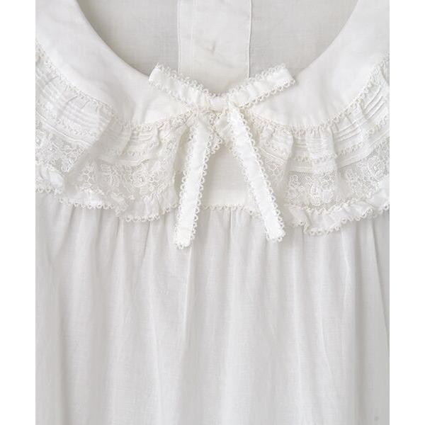 PINK HOUSE / ピンクハウス フリル襟付きローンミディワンピース  