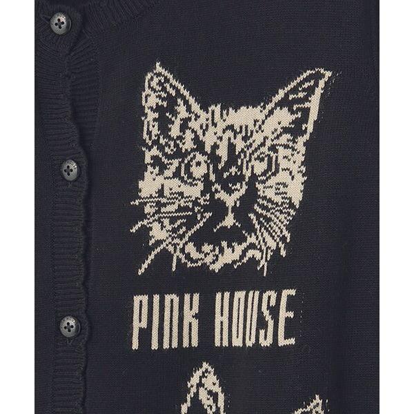 ピンクハウス2024 書斎の猫たちカーディガン PINK HOUSE（ピンクハウス