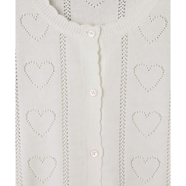 PINK HOUSE / ピンクハウス ハート透かし柄ニットカーディガン