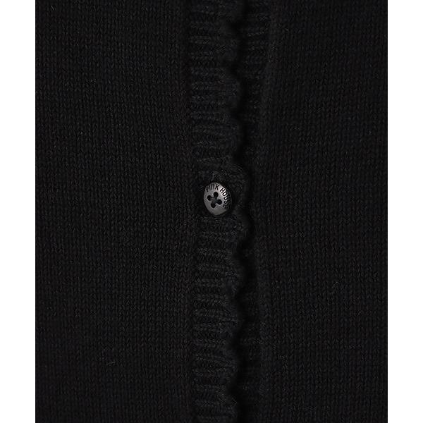 ピンクハウス カーディガン　黒 モチーフ付きダイヤ柄ニットカーディガン｜ピンクハウス