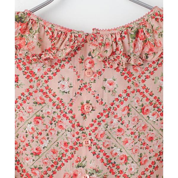 PINK HOUSE（ピンクハウス） 薔薇格子プリントミディワンピース