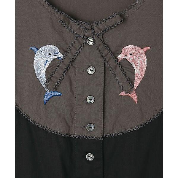 8月迄の価格‼️ピンクハウス　恋するいるかさん刺繍のワンピース　ホワイト新品未使用 ピンクハウス 恋するいるかさん刺繍のワンピース ホワイト新品未