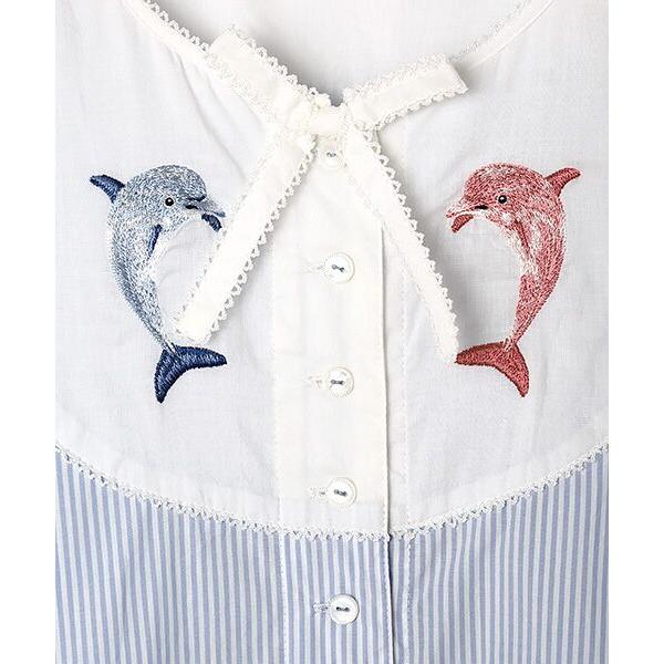 ピンクハウス　恋するいるかさん刺繍のワンピース　ホワイト新品未使用 セール】 いるか刺繍入りワンピース （ロング・マキシ丈