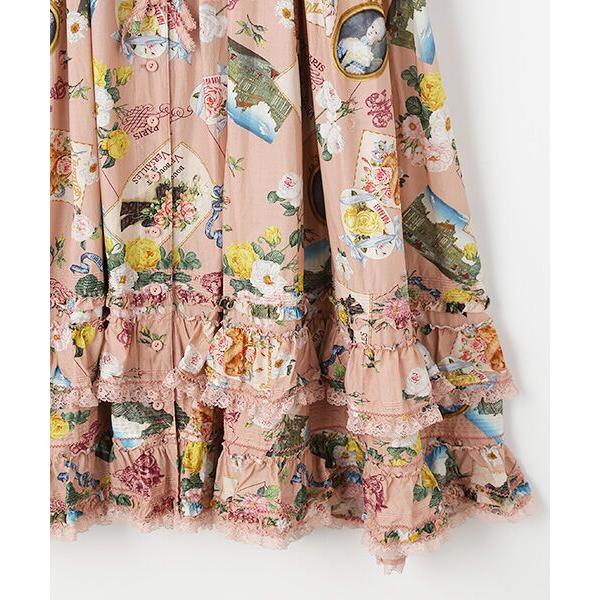 【美品】ピンクハウス　ワンピース　ブーケ柄 PINK HOUSE / ピンクハウス ブーケモチーフプリントミディ