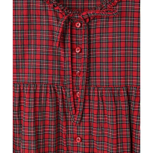 ピンクハウスタータンチェックチュニックブラウス茶系新品タグ付き ピンクハウスタータンチェックチュニックブラウス茶系新品タグ付き