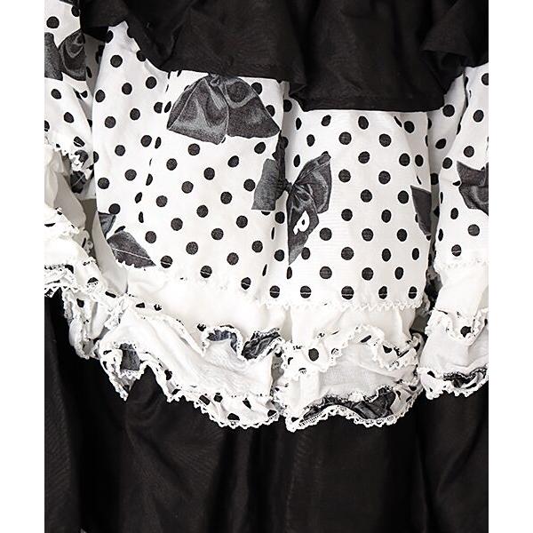 PINK HOUSE（ピンクハウス） 水玉りぼんプリントパッチワークスカート