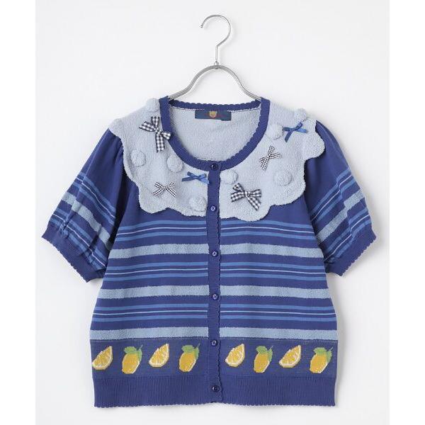 PINK HOUSE - PINKHOUSE ピンクハウス　レモン　カーディガン　紺 ハニーレモンテディヨークカーディガン｜ピンクハウス