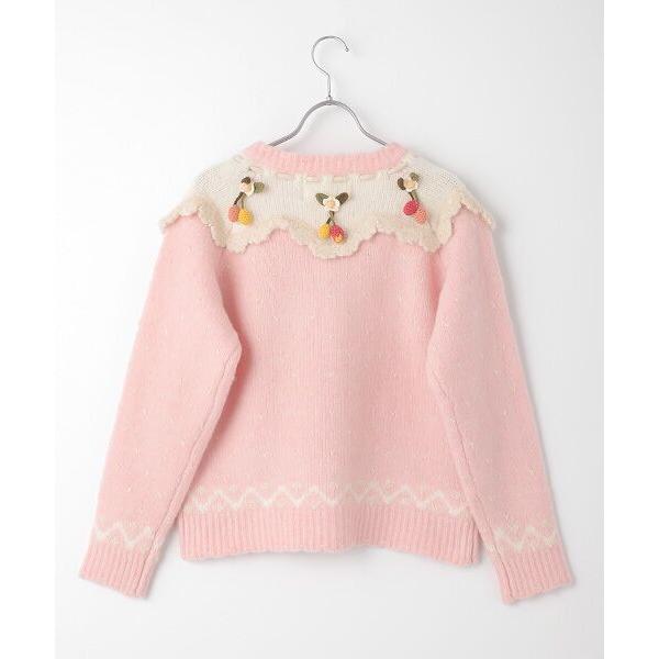 PINK HOUSE / ピンクハウス チェリーモチーフ使いヨークニット PINK HOUSE / ピンクハウス チェリーモチーフ使いヨークニット
