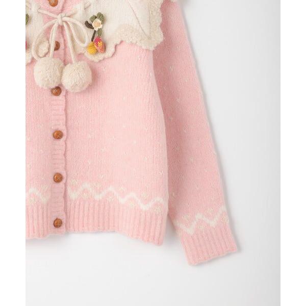 PINK HOUSE / ピンクハウス チェリーモチーフ使いヨークニット PINK HOUSE / ピンクハウス チェリーモチーフ使いヨークニット