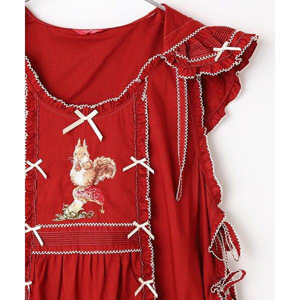 ピンクハウスの白いテリア刺繍タブリエ ピンクハウスの白い