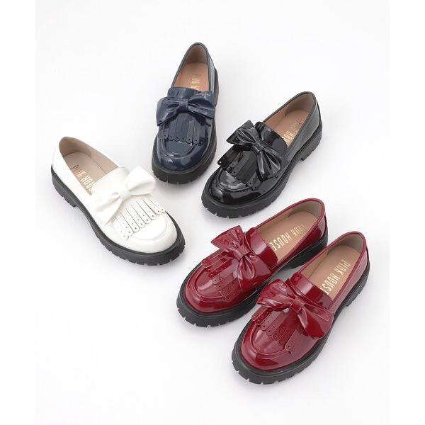 PINK HOUSE ピンクハウス エナメルリボンシューズ ネイビー size:4（L） PINK HOUSE（ピンクハウス） エナメルリボンシューズ : タカシマヤ